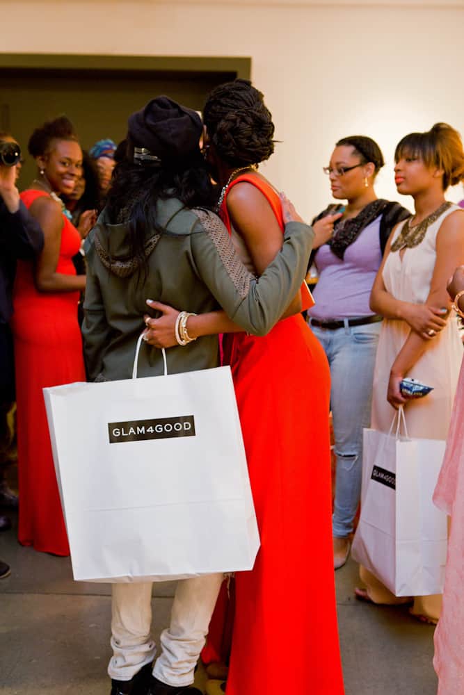 Group hugs and lots of love for the bags of GLAM4GOOD!

Photo Credit: Tyler Knott Gregson