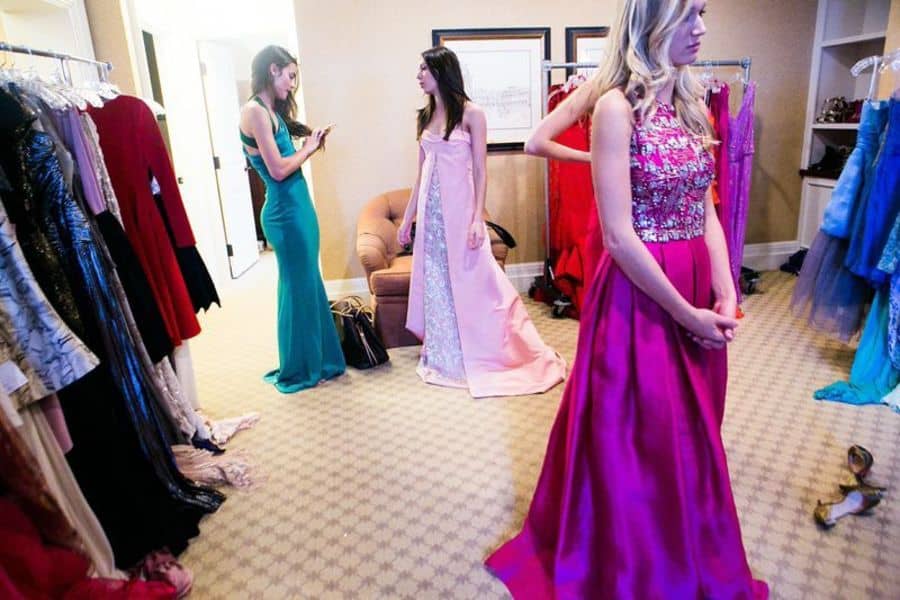 Fashion show fitting. GLAM4GOOD has 24 hours to style and stage a fashion show to raise money for Grace Centers of Hope. 
