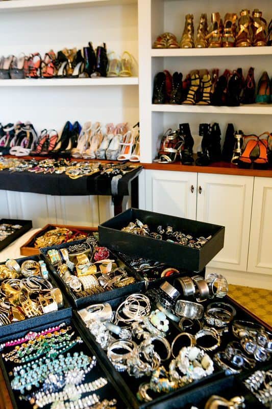 GLAM4GOOD flew in from New York racks of gowns and trunks of jewelry and shoes for the fashion show. Rue Gembon and Miriam Haskell donated special pieces for the ladies at the shelter to take home. 